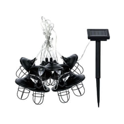 Xanlite - Guirlande Solaire Industrielle 5m IP44 - 10 boules - Métal - Noir
