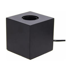 Xanlite - Lampe à poser cube en métal noir, compatible culot E27, IP20, 60W puissance max