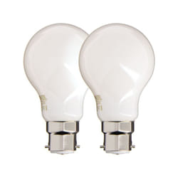 Lot de 2 ampoules Filament led A60 Opaque, culot B22, 806 Lumens, équivalence 60 w, 2700 Kelvins, Blanc Chaud - PACK2RFB806GO - Xanlite