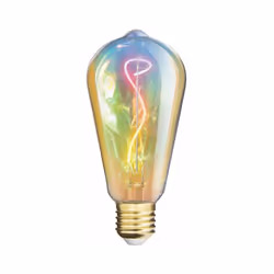 Cette ampoule à filament LED (ST64) délivre une lumière colorée (arc-en-ciel) de 160 lumens sur un angle de >240° Allumée ou ...