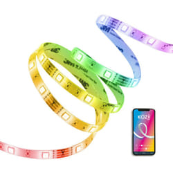 Kozii - Ruban led connecté avec synchronisation sonore, blancs et couleurs, 3m