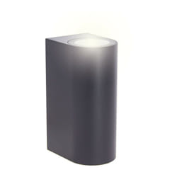 Xanlite - Applique murale filaire noire IP44, culot GU10, deux sources d'éclairage, 40W max