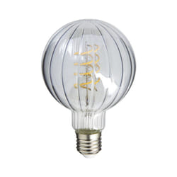 Ampoule Filament led déco verre ciselé G95, culot E27, 240 Lumens, conso. 3W (equivalence 25W), Blanc chaud - RFDE240B95STRS - Xanlite