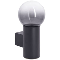 Applique murale filaire noire boule fumée IP44, culot E27, 40W max - APFE40WNBOU - Xanlite