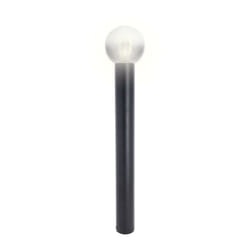 Xanlite - Lampadaire filaire noire boule fumée 80 cm IP44, culot E27, 40W max - LAME40WNBOU