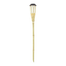 Balise solaire led IP44 en bambou couleur flamme 74 cm