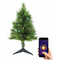 Sapin de Noël Kozii 60cm, avec sa guirlande led connectée (3,5m), multimode d'éclairage, synchronisation musicale