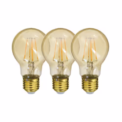 Lot de 2+1 Ampoules à filament LED A60, culot E27, 340 lumens, conso. 4W éq. 32W, Blanc chaud Offrez une ambiance rétro-chic  ...