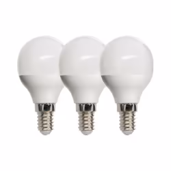 Lot de 2+1 Ampoules SMD LED P45 Opaques, culot E14, 470 lumens, conso. 4,9W éq. 60W, Blanc chaud Découvrez notre pack de 3 Am ...