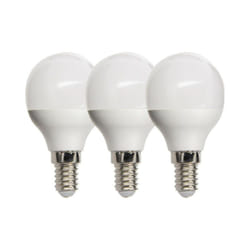 Lot de 3 Ampoules smd led P45 Opaques, culot E14, 470 lumens, conso. 4,9W éq. 60W, Blanc chaud - PACK21EV470PIW - Xanlite