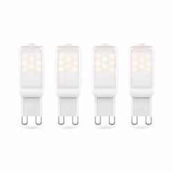 Lot de 3+1 Ampoules SMD LED Capsules, culot G9, 200 lumens, conso. 2,2W éq. 20W, Blanc chaud Éclairez votre espace avec notre ...