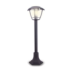 Xanlite - Borne solaire rétro led IP44, 400 lumens, détecteur de mouvement, avec ampoule, Noir