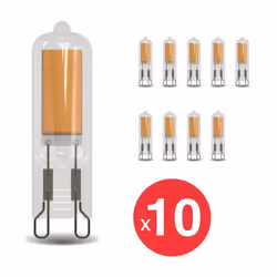Xanlite - Lot x10 Ampoules LED, culot G9, 420 lumens, conso. 3,7W, Blanc chaud (3000K) - WPACK10ALG9400