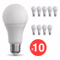 Xanlite - Lot x10 Ampoules LED dimmable, A70, culot E27, conso 15W (100W eq.), Blanc neutre (4000K) - WPACK10EE1521GCWD