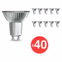 Xanlite - Lot x40 Ampoules LED Spots, culot GU10, conso. 5W (eq. 50W), 345 lumens, Blanc neutre (4000K) - WPACK10X4TG50SCW