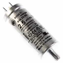 ducati condensateur de démarrage en métal 25uf-475volts faston 63mm