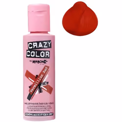 Coloration cheveux semi-permanente CRAZY COLOR Couleur : Rouge Vermillon Pour un look FUN et des cheveux aux couleurs vives e ...
