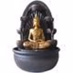 ZEN Fontaine dintérieur avec statue Bouddha Chakra - Marron