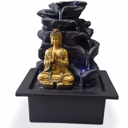 ZEN Fontaine dintérieur avec statuette Bouddha Shira - Noir