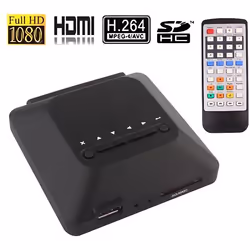 Passerelle Multimédia 1080 P Full HD Yuv Av Tv HDMI Tv Lecteur Cartes SD Mmc USB Plastique YONIS