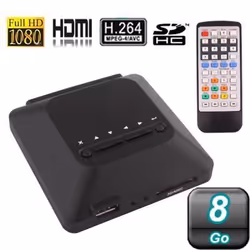 Passerelle Multimédia 8 Go Full HD 1080P HDMI Av Composite USB Lecteur Cartes Sd Plastique YONIS