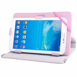 Housse Tablette Tactile Universelle 7 Mode 360° Pression Simili Cuir Rose YONIS
