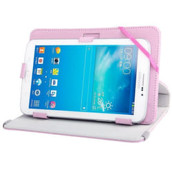 Housse Tablette Tactile Universelle 7 Mode 360° Pression Simili Cuir Rose YONIS