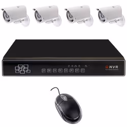 Kit Vidéosurveillance Enregistreur Protection 4 Caméras Ip LED Ir 720P Nvr Noir YONIS