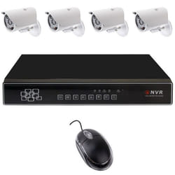 Kit Vidéosurveillance Enregistreur Protection 4 Caméras Ip LED Ir 720P Nvr Noir YONIS