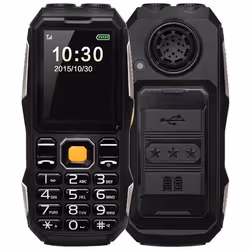 Téléphone Mobile Tout Terrain 2.4 Pouces Dual Sim Antichoc Waterproof IP67 Noir YONIS