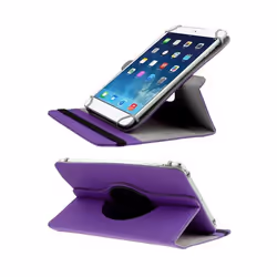 Housse Protection Tablette Tactile Universelle Support 360° 7 Pouces Cuir Violet YONIS