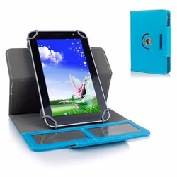 Housse Tablette Tactile 7 Pouces Universelle Porte Carte Simili Cuir Bleu Ciel YONIS