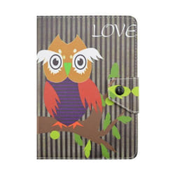 Housse Protection Tablette 7 Pouces Support Horizontal Motif Chouette Et Rayures YONIS