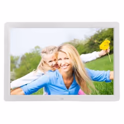Cadre Photo Numérique 17 Pouces Lecteur Multimédia 1080P LED Vidéo USB SD Blanc YONIS