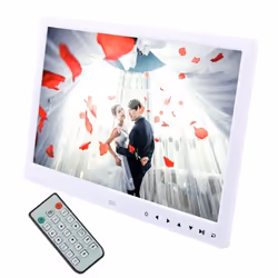 Cadre Numérique 13 Pouces Lecteur Média Photo Video Audio MP3 Haut Parleur Blanc YONIS