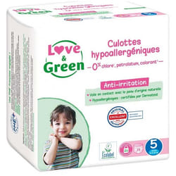 Love & Green Culottes Hypoallergéniques 29 Culottes Taille 5 (12-18 kg)