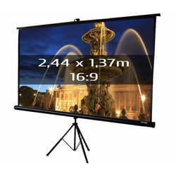 Ecran de projection trépied - KIMEX - 244 x 137m - Toile Matte White - Hauteur réglable - Correction keystone