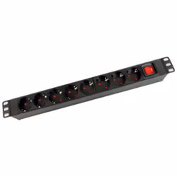 Le bloc multiprise rackable KIMEX 110-0197 est compatible pour tout rack et baie de brassage 19". Ce bandeau dispose de 8 pri ...