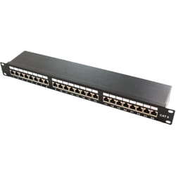 Kimex - Panneau de brassage rack 19'', 24 ports RJ45, cat.6, Blindé