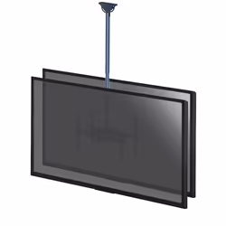 SUPPORTS TV PLAFOND - KIMEX - Support plafond 2 écrans TV 37-70 Hauteur  106-156cm - 014-4053 - Noir
