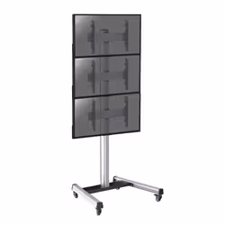 SUPPORTS PRO MODULAR SOL - KIMEX - Support sur roulettes pour 3 écrans TV 40-65 - Hauteur 240cm - 031-1300K2 - Gris et noir