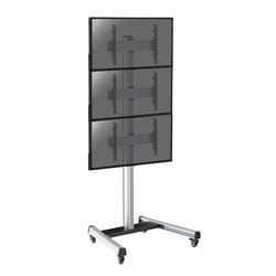 SUPPORTS PRO MODULAR SOL - KIMEX - Support sur roulettes pour 3 écrans TV  40-65 - Hauteur 240cm - 031-1300K2 - Gris et noir