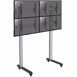 Kimex - Support sur pieds mur d' images pour 4 écrans tv 45''-55'' - Hauteur 240cm - a roulettes