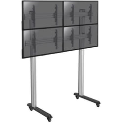 Kimex - Support sur pieds mur d' images pour 4 écrans tv 45''-55'' - Hauteur 240cm - a roulettes