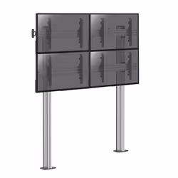 Support sur pieds mur dimages pour 4 écrans TV 45-55 hauteur 240cm à visser