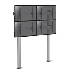 Support sur pieds mur dimages pour 4 écrans TV 45-55 hauteur 240cm à visser