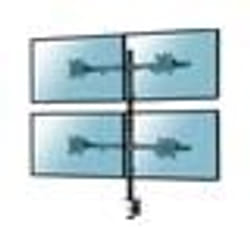SUPPORTS DE BUREAU A PINCER / A TRAVERS - KIMEX - Support bureau 4 écrans PC 17- 32 - 015-1624 - Noir