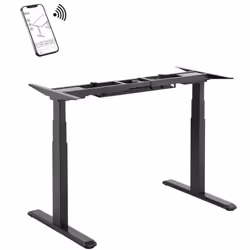 Pied de bureau motorisé assis-debout, Hauteur 62- 128 cm, Noir - Connecté