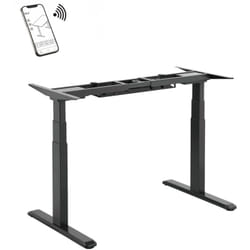 Pied de bureau motorisé assis-debout, Hauteur 62- 128 cm, Noir - Connecté