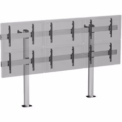 Le support sur pieds mur d'images KIMEX 031-2601K3 est conçu pour accueillir six écrans de télévision de 45" à 50" répondant  ...